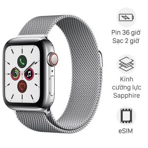 Apple Watch S5 LTE 44mm viền thép dây thép bạc